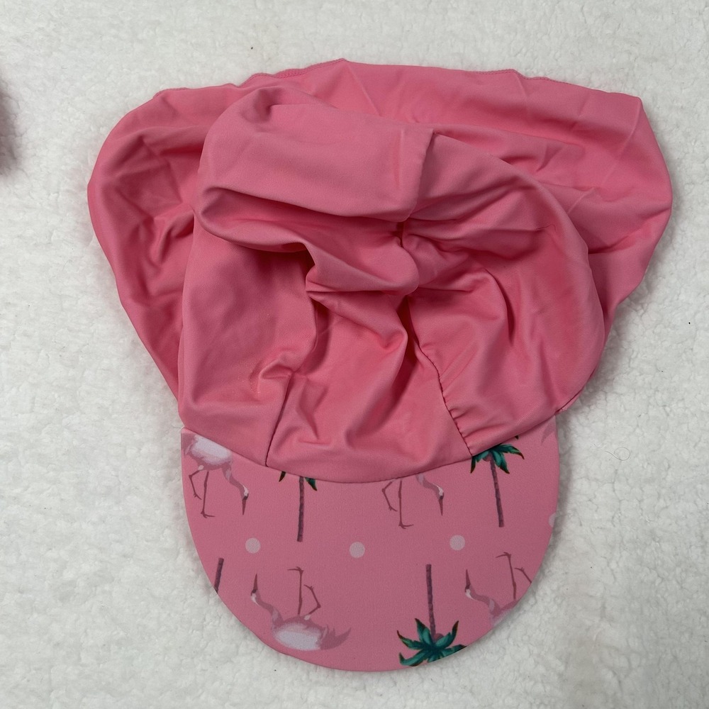 Bonverano UV Sun Suit Baby Girls 6-9M Pink Flamingo Palm Rashguard One Piece Hat - Picture 10 of 16